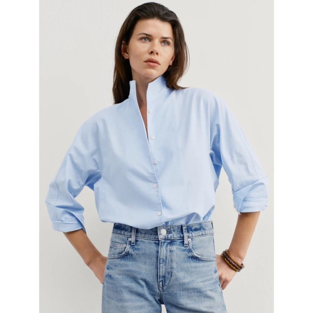AYR The Tate Button Down Shirt Blue Oxford Women’s Size Medium | New With Tags